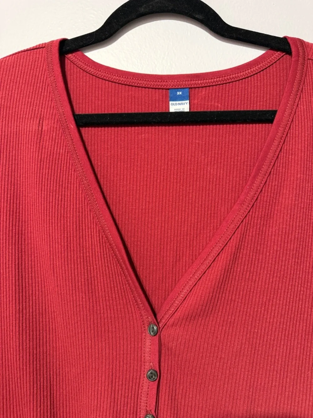 OLD NAVY | Women's Ribbed 1/4 Button Waffle size 3X - Picture 3 of 5